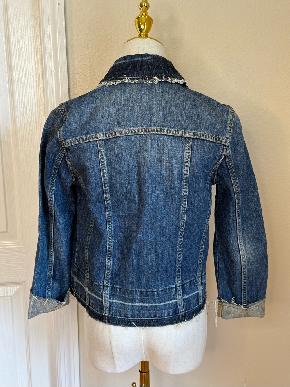 MSGM Beaded Embellished Designer Denim Jacket Size 38 XS Made in Italy - Picture 8 of 10
